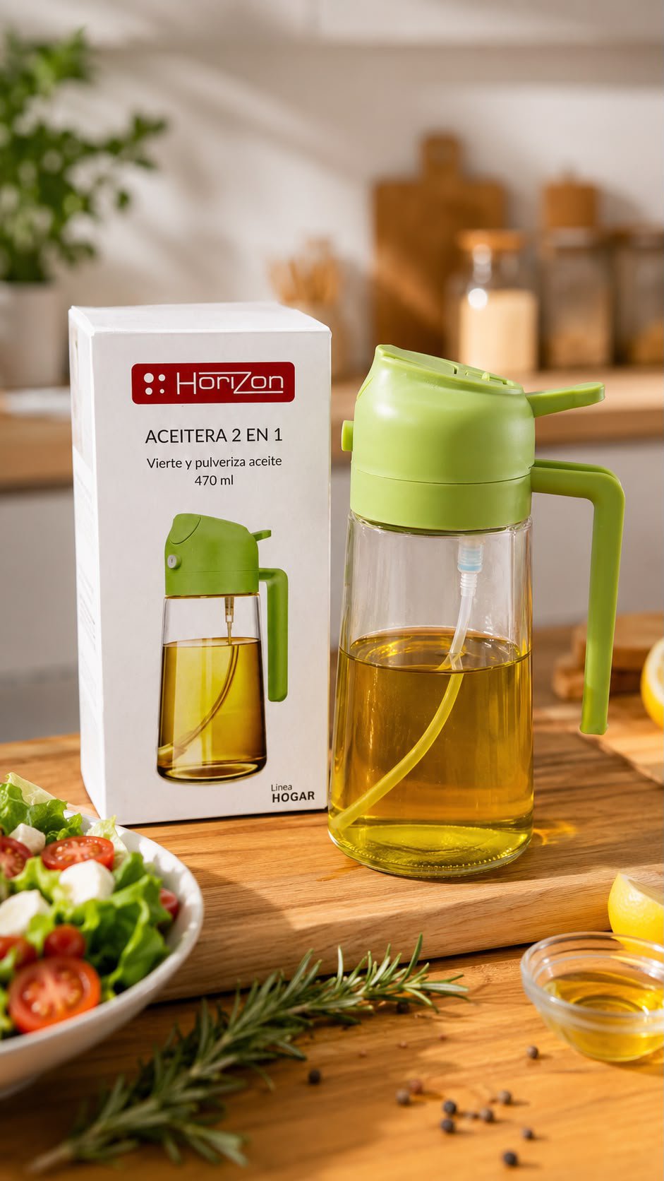 Aceitera Pulverizadora 2 en 1 – 470 ml